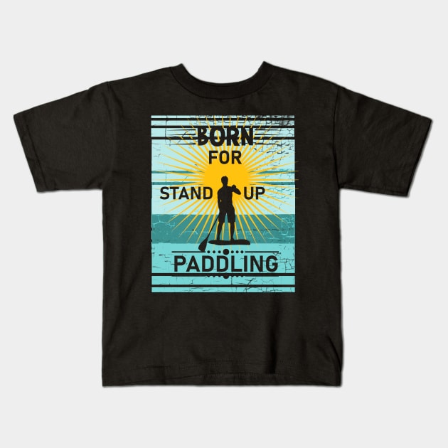 Stand Up Paddling Man Kids T-Shirt by Imutobi